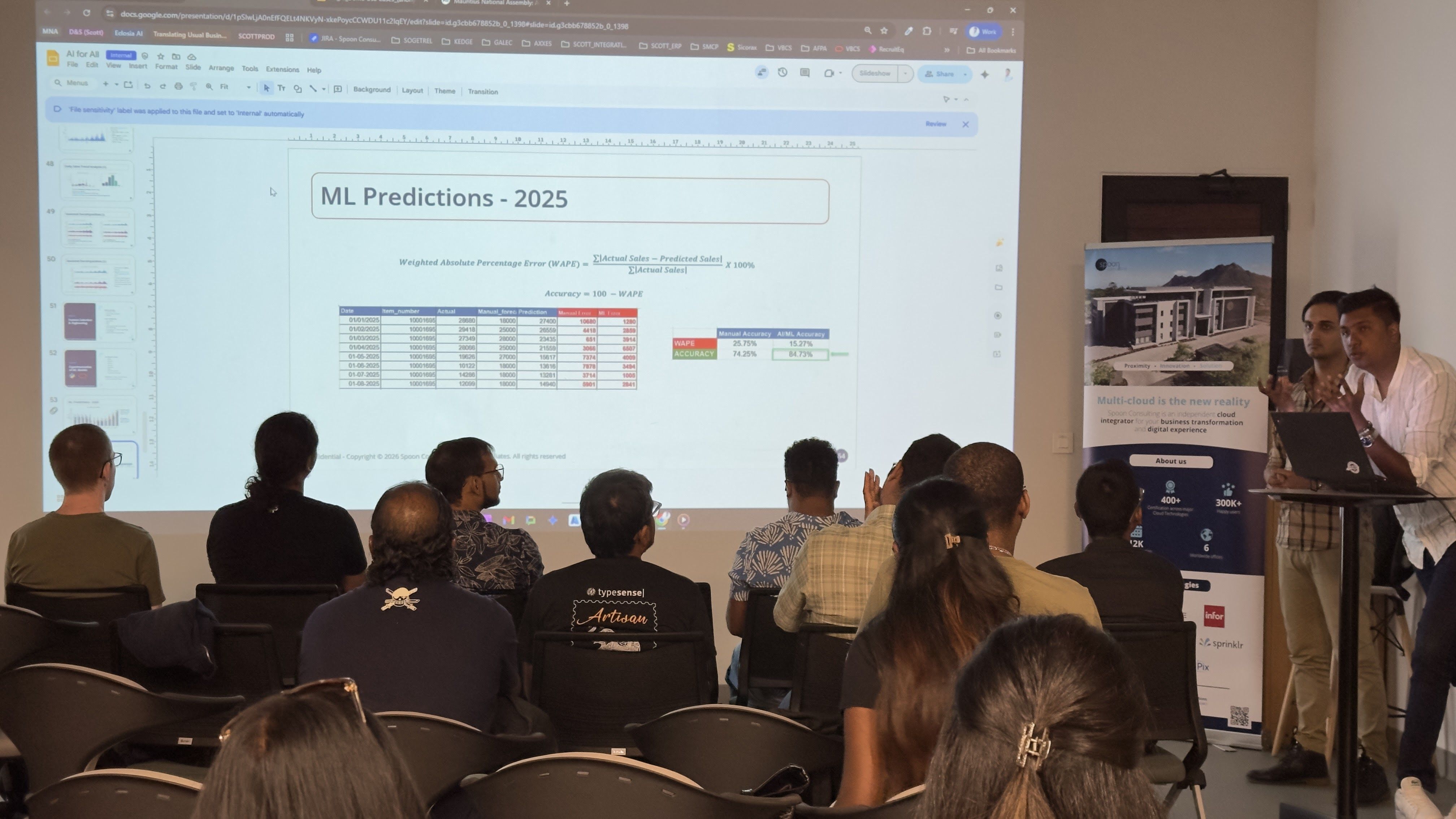 Dhanveer presenting at frontend.mu